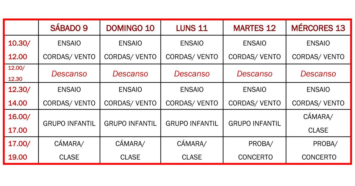 HORARIO CURSO MUSICA XOVE