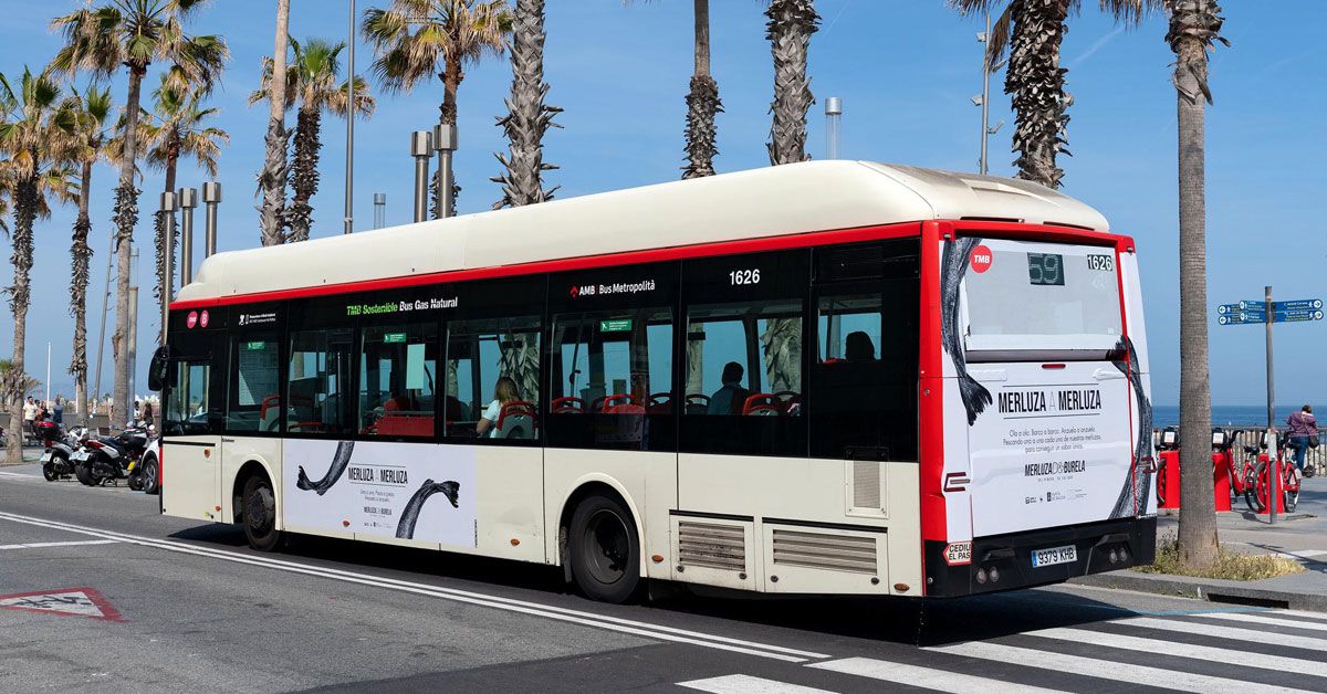 merluza a merluza autobus promocional Barcelona