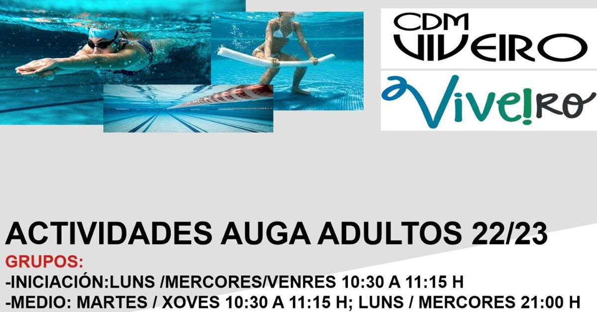 Actividades adultos piscina viveiro portada