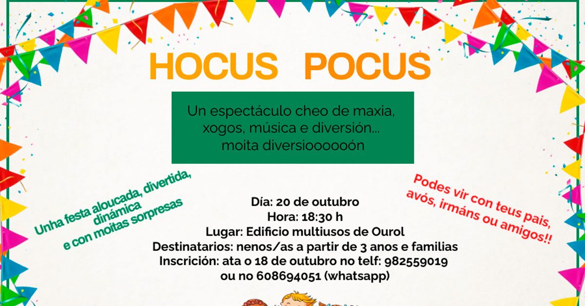 hocus pocus teatro espectaculo nenos