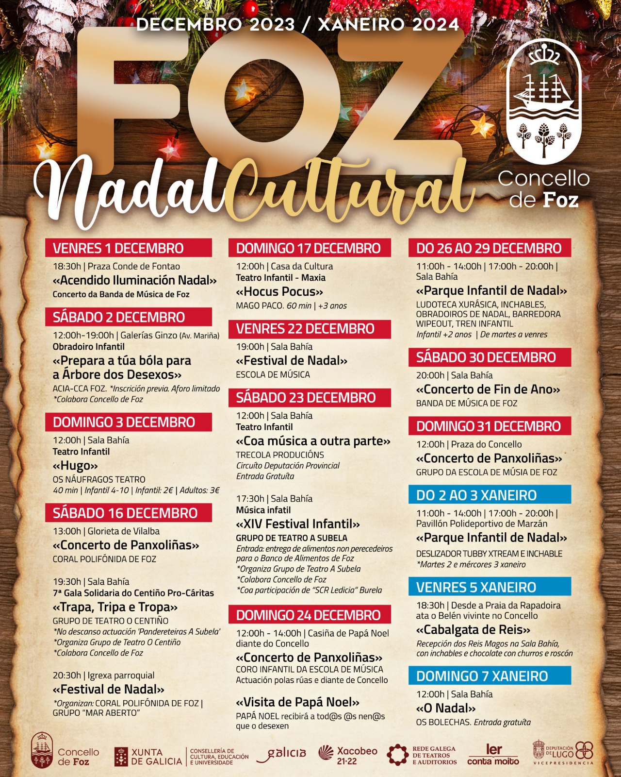 programacion cultural nadal foz 2023