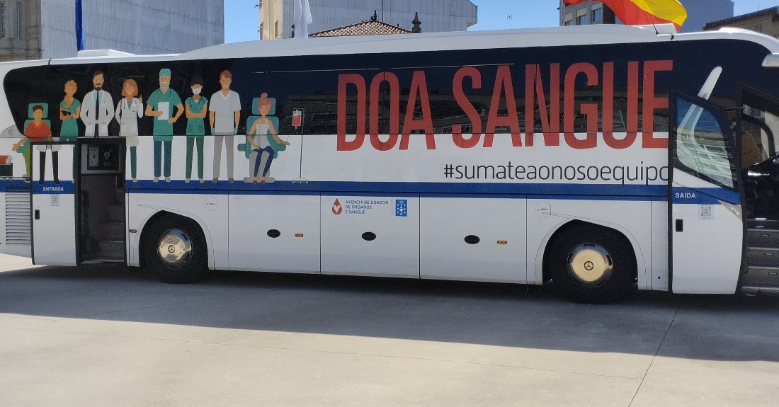 Imaxe dun autobús de doazóns de sangue