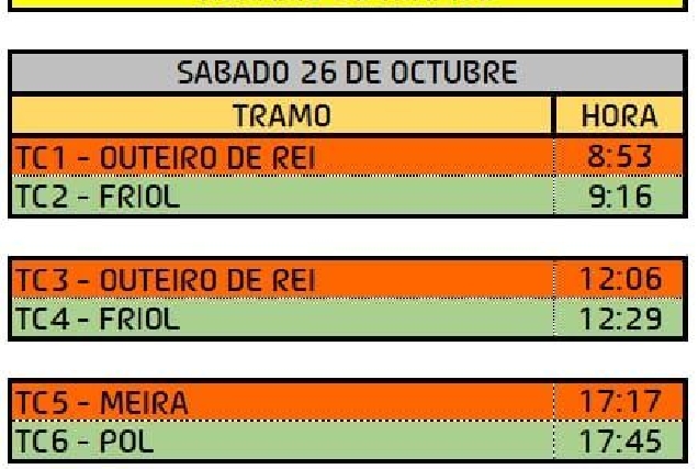 Horario de tramos