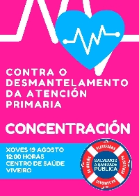 manifestacion plataforma sanitaria viveiro centro saude agosto