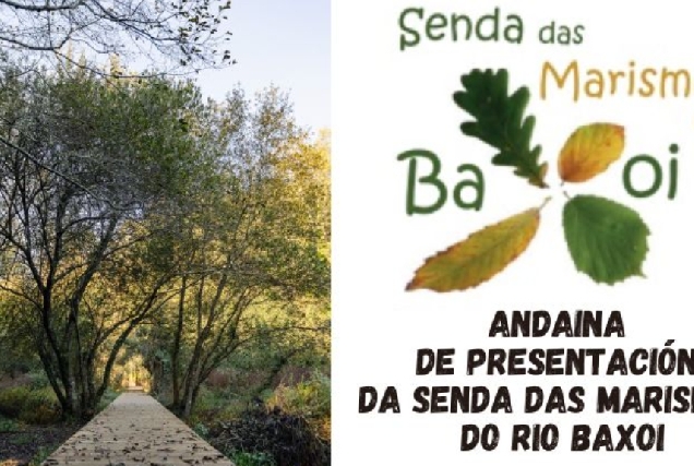 Imaxe do cartel da andaina pola Senda das Marismas en Miño