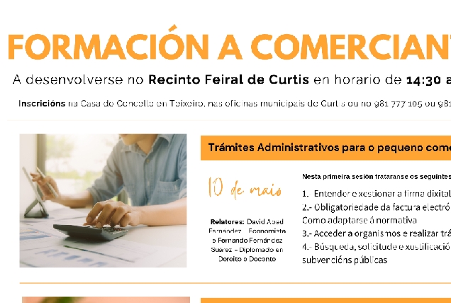 Imaxe do cartel da formaicón ao comercio de Curtis