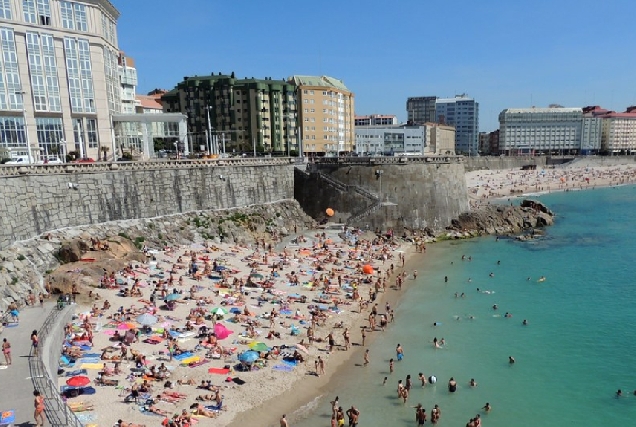 Imaxe da praia do Matadoiro na Coruña