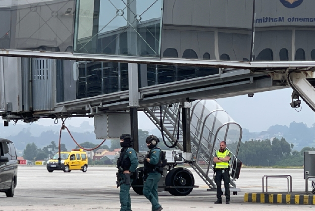 Imaxe do simúlacro no aeroporto da Coruña