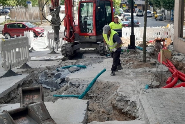 Imaxe das obras na avenida da Concordia